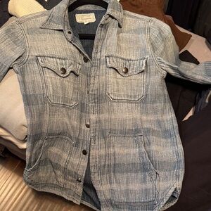 Blue Plaid Button-Up Jacket